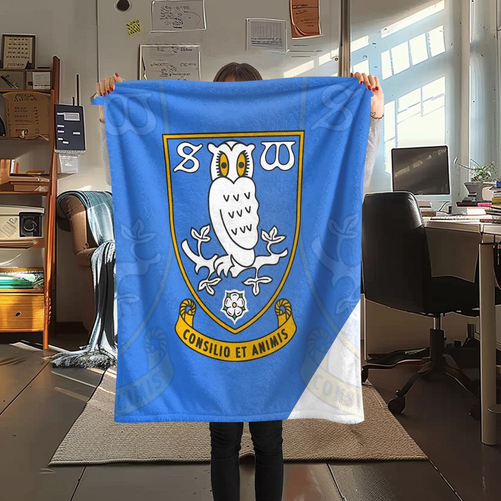 Coperta in Flanella con Motivo Sheffield Wednesday FC, Alta qualità Confortevole per Tutte le Stagioni, Arredamento per la Casa, Calore e Comfort, Perfetta per Regali.
