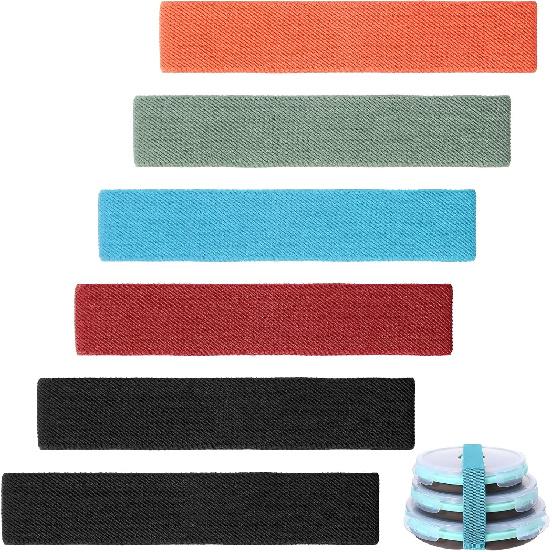 6 Pcs Lunch Box Fixing Band Bento Box Elastic Belt Elastic Cinch Straps Fixing Wrap Loop Belts for Office Classroom Picnic Camping Outdoors Meal Plan