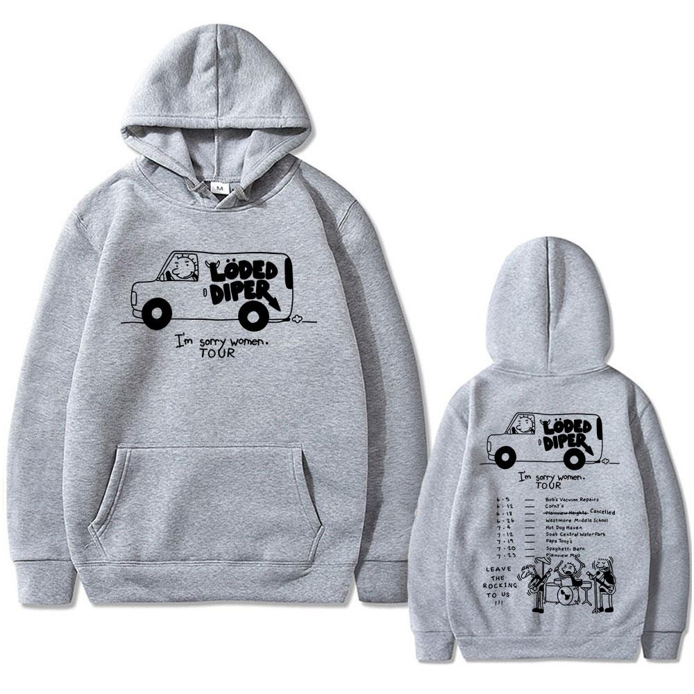 Limited Loded Diper I'm Sorry Damen Tour Hoodie Herren Damen Vintage Rock Übergroßes Sweatshirt Herbst Winter Herren Fleece Hoodies