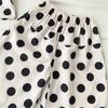 Girls' Polka Dot Outfit Summer New Korean Style Short Sleeve Top Wide Leg Pants Two-Piece Set