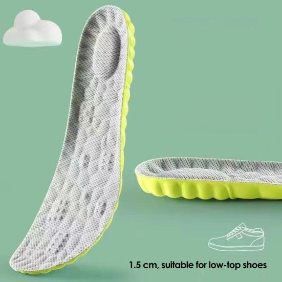 1 Pair Inner Heightening Insole Breathable Anti-Odor Arch Support Multi-Level Height 1.5/2.5/3.5cm Ergonomic Shoe Inserts for Sports Shoes