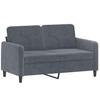 Vidaxl 2-Seater Sofa, Dark Grey, 120 Cm, Upholstered In Velvet