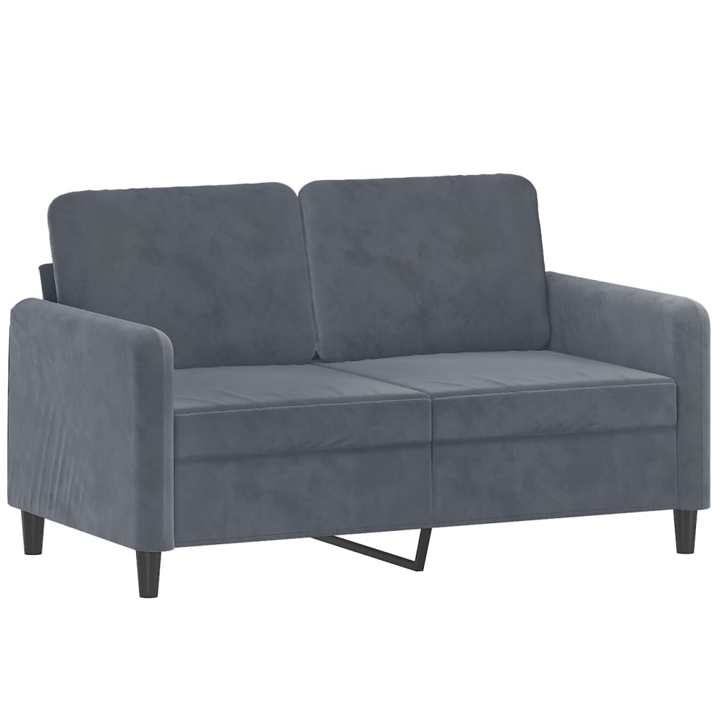 Vidaxl 2-Seater Sofa, Dark Grey, 120 Cm, Upholstered In Velvet