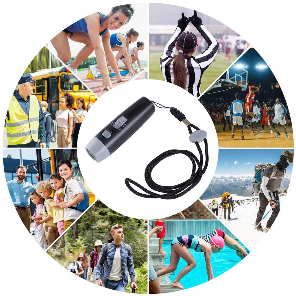 Electronic Whistle for Coaches Battery Operated 3 Tones Referee Handheld Whistle with Cord for Football Basketball Volleyball