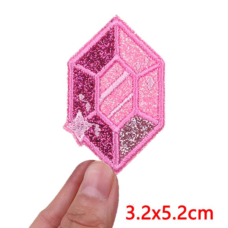 Pink Letter Patch DIY Summer Vibes Embroidered Patches Iron On Patches For Clothing Thermoadhesive Patches Cartoon Sew Bagdes