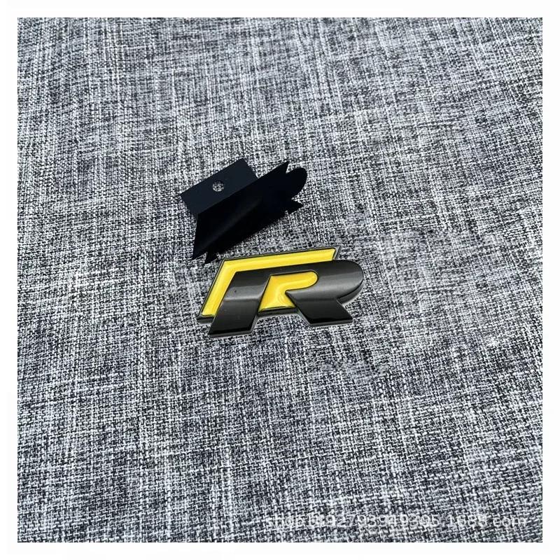 opq1 R Rline Metal Car Front Grill Trunk Sticker Accessories For Volkswagen VW GTI Polo Golf MK8 Lamando Passat Magotan Tiguan Jetta