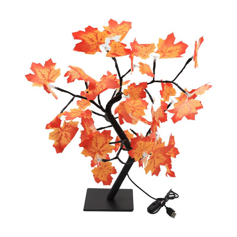 Cherry Blossom & Maple Leaf LED Tree Night Light - Creative Desktop Decoration Atmosphere Lamp