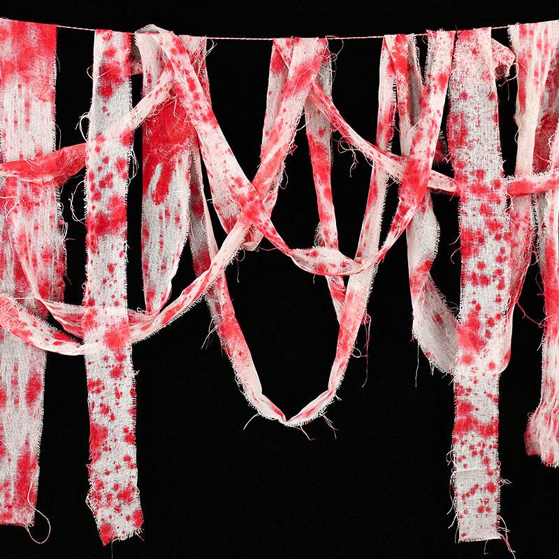 D5 Halloween Decoration 5M Artificial Blood Bandage Zombie Ghost Cosplay Costume Prop Courtyard Secret Room Haunted House Decor