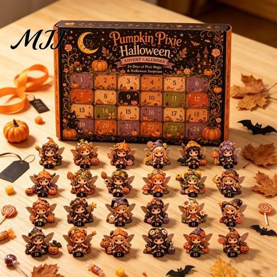 Portachiavi Acrilici Fatati Calendario dell'Avvento di Halloween 2026, Conto alla Rovescia di 24 Giorni con Mini Figure, Set di Figure da Collezione Giocattolo per Bambini Adulti, Bomboniere per Feste