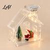 Customizable Gift for Kids Clear Acrylic House Ornament DIY Fillable Christmas with Light Crafting Supplies Rechargeable Lighted Table Centerpiece