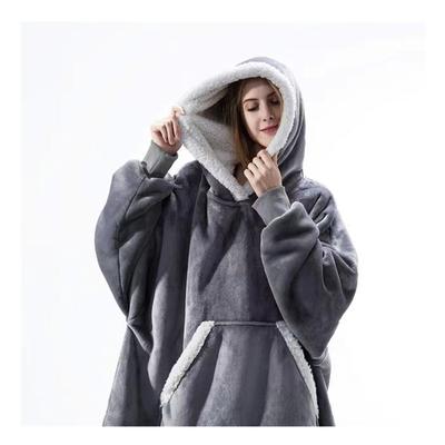 Winter Hoodies Sweatshirt Women Men Pullover Fleece Giant Oversized Blanket with Long Flannel Sleeves