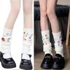 Colorful Button Stackable Socks Women Leg Warmers Comfortable Claf Length Stockings for Fashion-forward Individuals  White