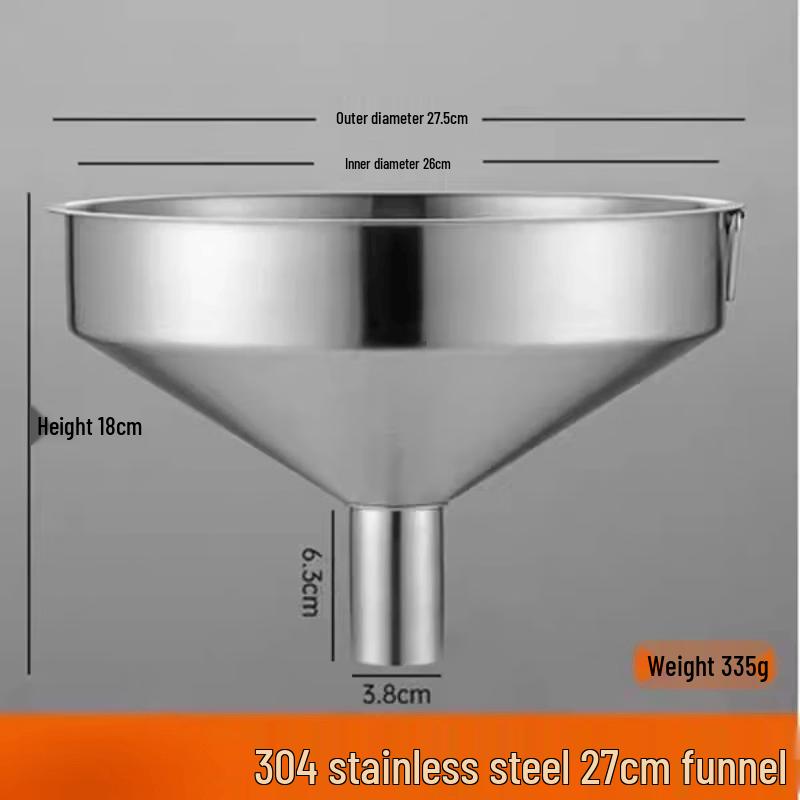 Ruhan Thickened Stainless Steel Funnel