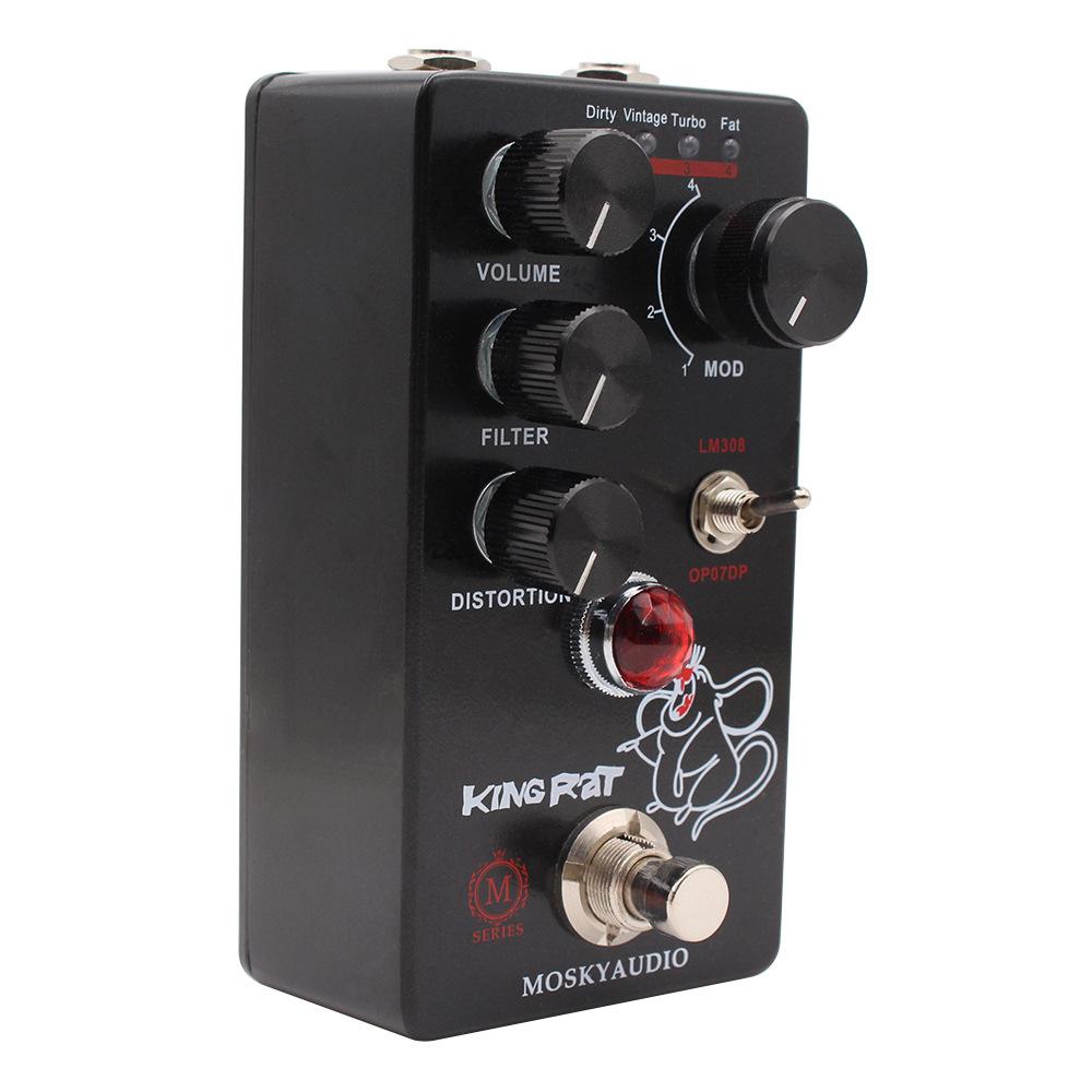 

King Rat Guitar Effects Fuzz Distortion Electric Guitar Effects with 4 Buttons Suitable for Guitar Bass Accessories чорний