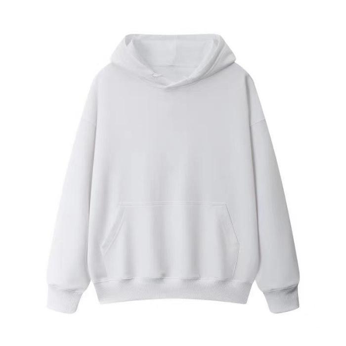 Wholesale 190g fleece thickened light version hooded sweater men's and women's Korean version solid color coat