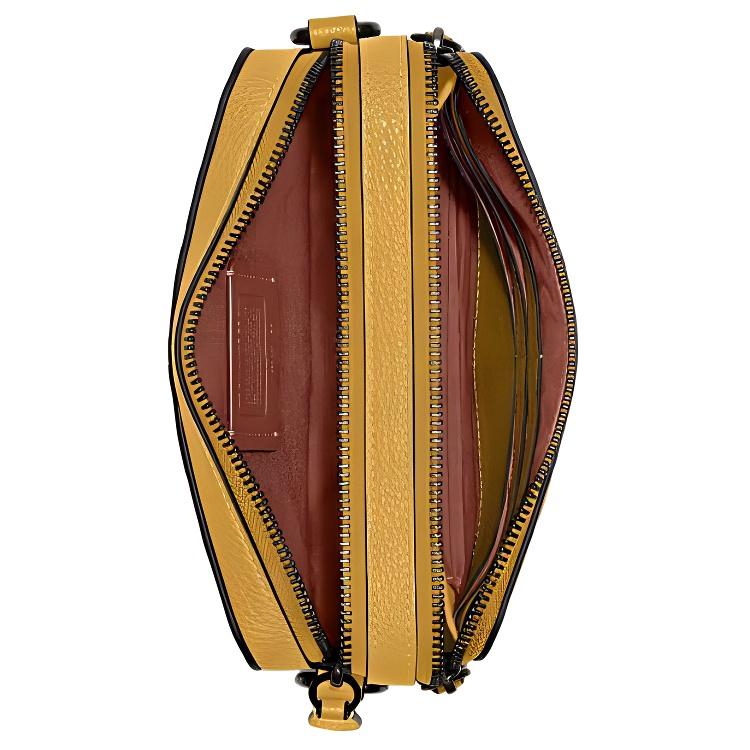 New COACH Charter Cow Leather Shoulder Bag, Crossbody Bag Trumpets Women's Yellow C2609-EBV