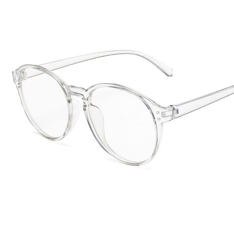 transparent round frame glasses