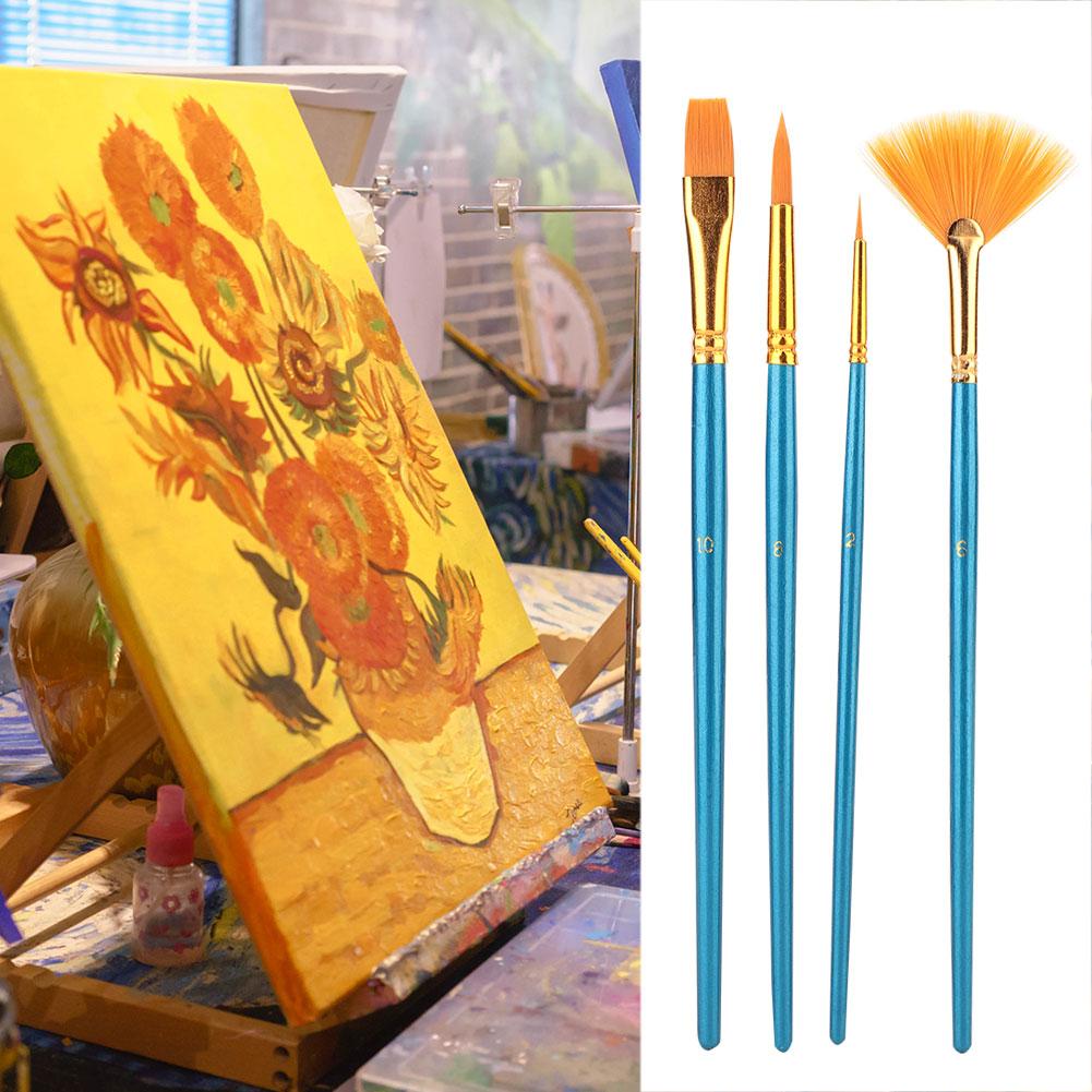 4pcs Nylon Hair Art Painting Brushes Painting Brushes Artist Watercolor Brush Pen Set