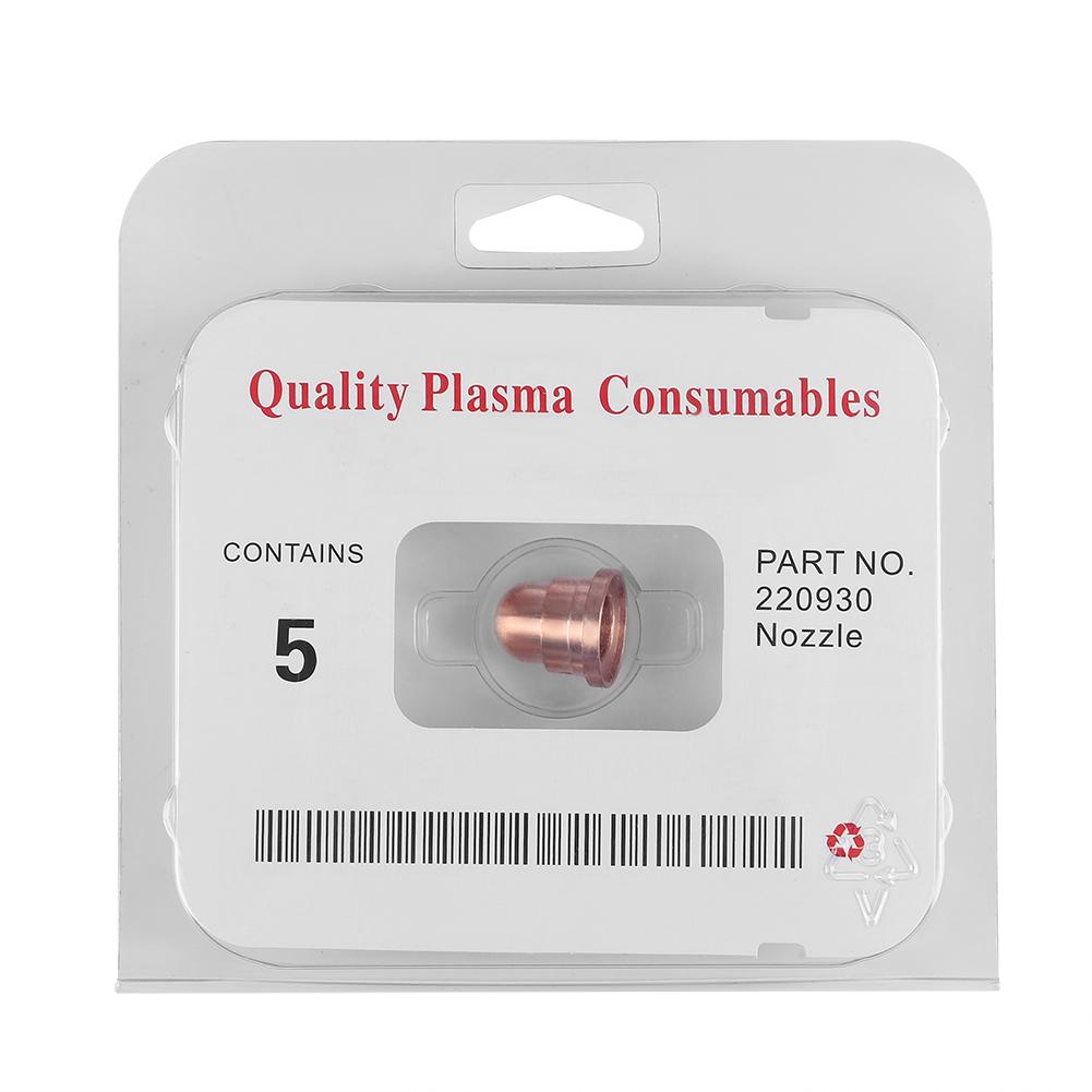 

5Pcs/Set Plasma Nozzle 220930 Nozzle for Plasma Cutting Torch Consumables Fine Cut Processes Welding and Soldering Supplies