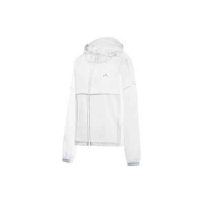 Lining Fitness Series UPF 40+ Logo Pattern Solid Color Sports Hooded Sun Protection Jacket Women Jackets White AFDT526-1