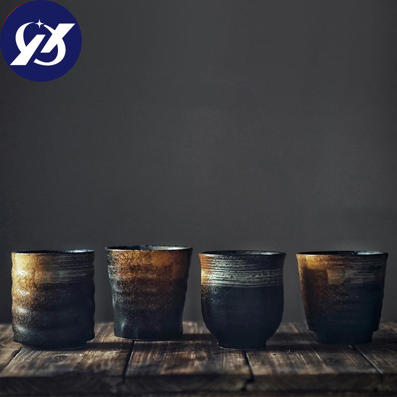 Japanese Ceramic Retro Hand-painted Teacup Household Stoneware Water Mug Office Restaurant Drinkware