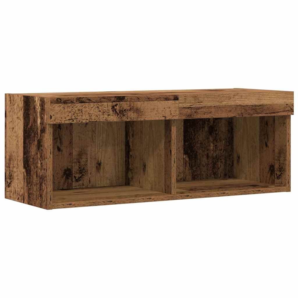 LED TV Cabinet Set in Rustic Wood Look 80 x 30 x 30 cm Engineered Wood