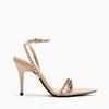 Fashion Rivet Embellished Thin Heeled Sandals Women Summer Sexy Pointed Toe Ankle Strap High Heels Elegant Party Luxury Designer Shoes