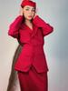 2025 Autumn European & American Elegant Solid Color Waistband Blazer & Suit Pants Set
