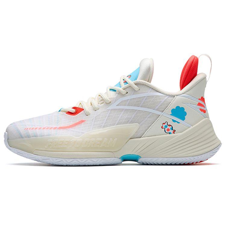 Anta Qingkuang 3 Men Mid Top Basketball Shoes White Red Blue 112231108-3 45
