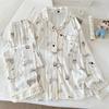 Cloud Cotton Cartoon Pajama Set: Long Sleeve Cardigan and Pants for Women
