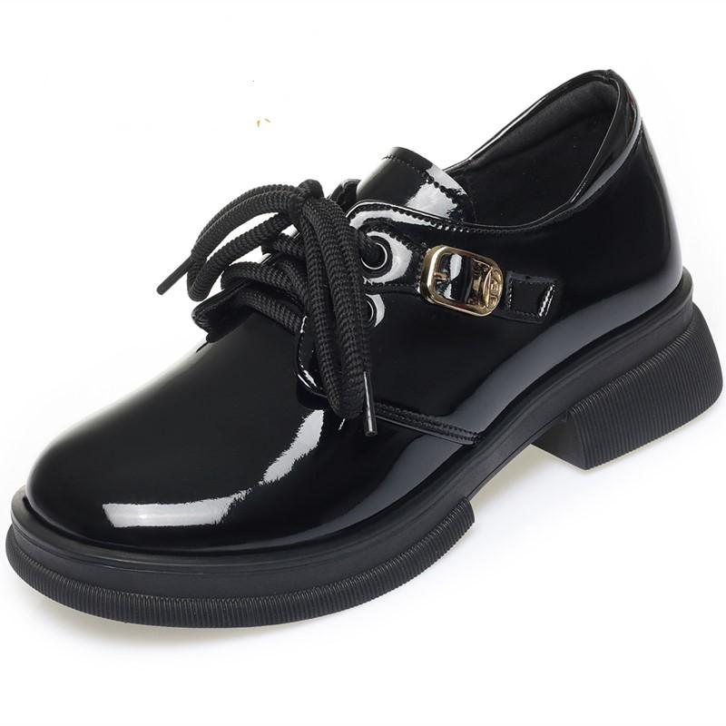 

Fashion AIYUQI Women s Shoes Large Size Fall 2024 New Genuine Leather Women s Shoes Lace-up British-style Non-slip Women s Shoes 265 чёрный