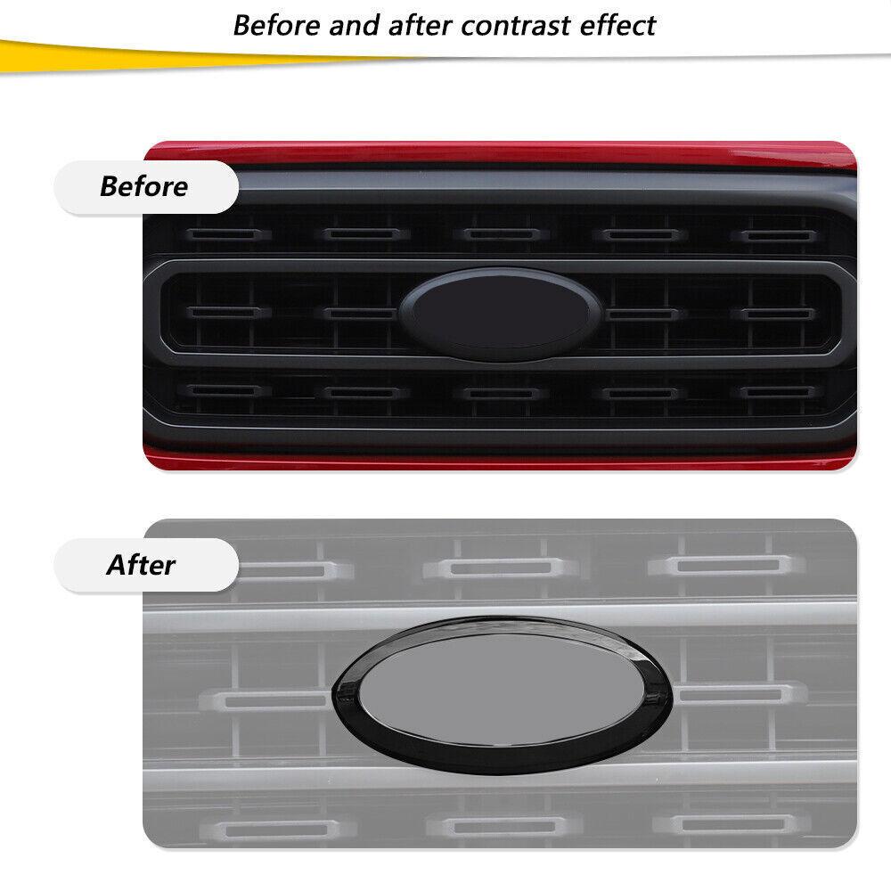 Front/Rear Logo Emblem Badge Cover Trim Ring For Ford F150 21+ Black Accessories