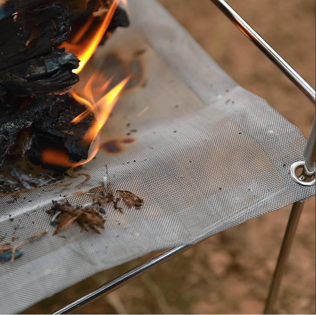CAMPING MOON Bonfire Mesh Sheet A3 Type Solo Grill Large Replacement Set Made of Stainless Steel 304 High Density SOLO-303 2-Piece SOLO-303-TC