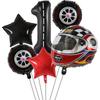 6PCS Motor Helmet Balloon Wheel Tire Racing Balloons Birthday Decor Boys Race Car Dirt Bike Motorcross Hot Wheel Party Supplies