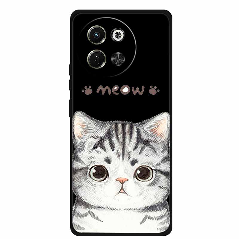 Black Silicone Case For Tecno Pova 6 Neo Spark 30 5G Back Cover Case Cartoon Soft TPU Coque For Tecno Camon 30S 30 S Pro Case