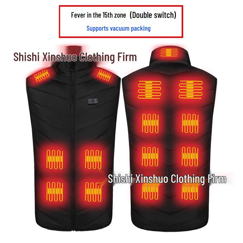 Men's Dual Control USB Heated Vest - 11 Zone, 3 Temperature Settings for Winter