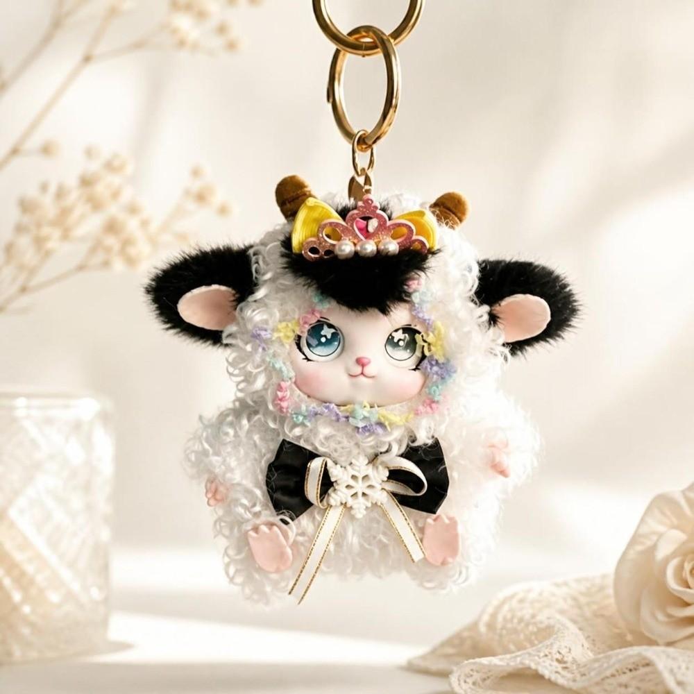 Ornaments Curly Lamb Keychain Kawaii Plush Doll Pendant Plush Sheep Pendant Bag Key Decor
