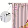 2pcs Pink Giraffe Background Printed Curtain for Home Decor - Rod Pocket Window Treatment for Bedroom, Office, Kitchen