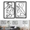 Creative Metal Abstract Female Art Drawing Abstract Decors Elegant Metal Wall Decors Add Artistic Touch to Room Office