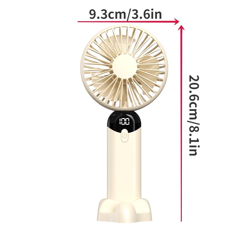 3000Mah Mini Electric Fan Portable 6-speed Wind Speed Handheld Hand Silent Fan Digital Display Summer Usb Charging Portable Fan