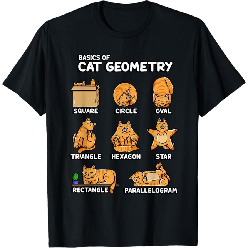 

Basic Cat Geometry Cute Cat Cat Lover Cat Owner math school T-Shirt S