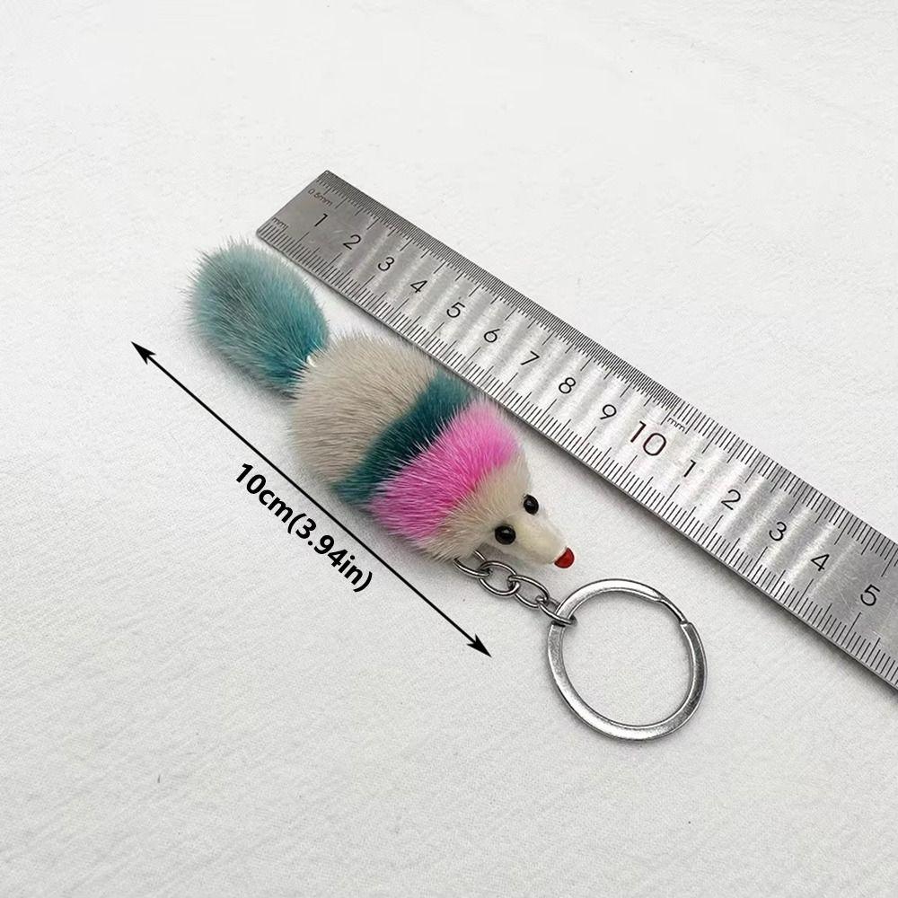 3PCS Plush Mink Fur Keychain Mini Size Cute Bag Charm Kawaii Plush Toy Keychain  Bag Decoration