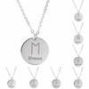 Round 25 Rune Letter Pendant Necklace Silver Color Stainless Steel Disc Viking Necklaces For Women Men