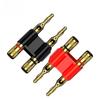 1pc 4mm Dual Row Lantern Banana Connector With 4mm Jack Red Black Screw Mount Gold For Electrical Connections