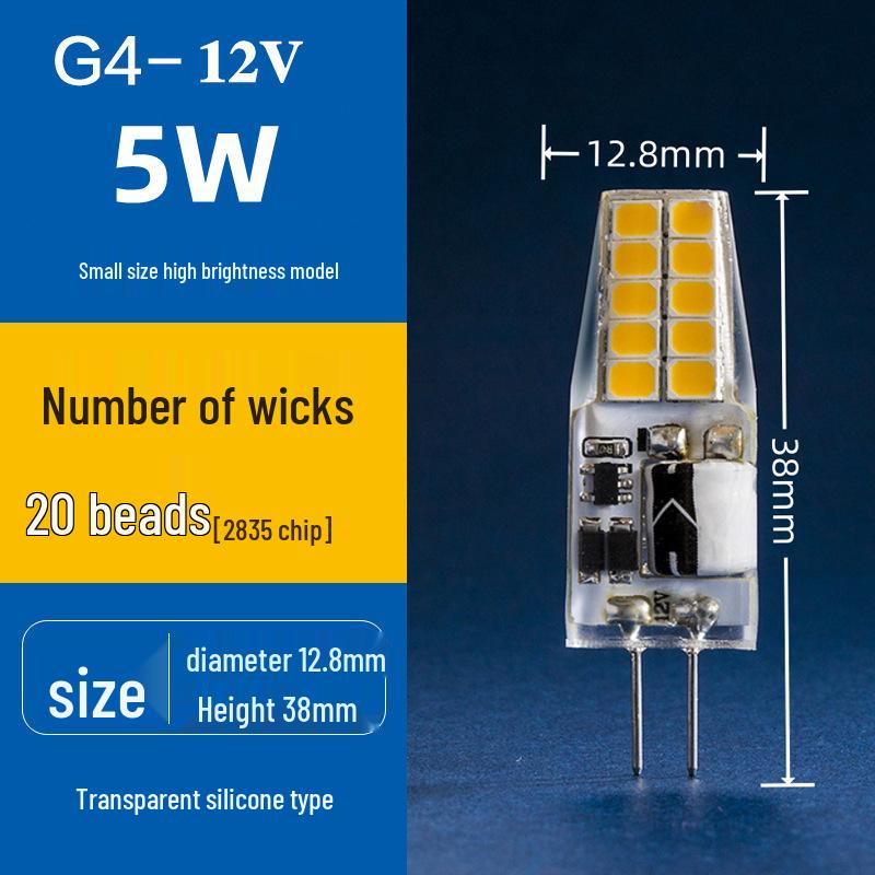 G4 12V LED High Brightness Small Bulb - Low Voltage Crystal Vanity Light