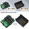 Relay Box Fuse Relay Box 12V Automotive Universal Fuse Panel with 6 Way Relays and 14 x ATC/ATO Blade Fuses 12 Volt Fuse Box