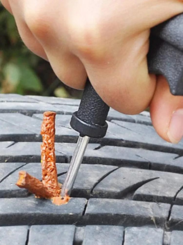 Car Tire Repair Tool Kit with Rubber Strips Puncture Studding Plug Set Motorcycle Truck Vacuum Tire Repair Tool