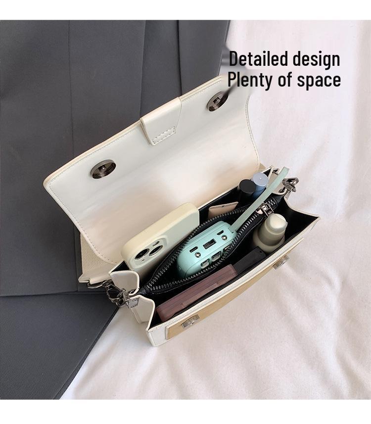 Yuezi Chic Damen 2025 Koreanischer Stil Kleine Quadratische Umhängetasche mit Breitem Riemen