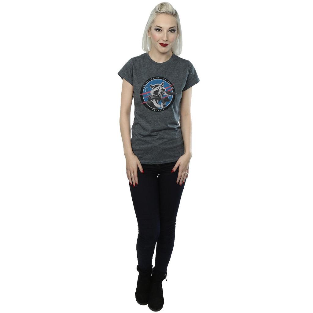 Marvel Womens/Ladies Guardians Of The Galaxy Rocket Emblem Cotton T-Shirt