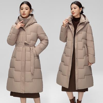 Hooded Down Cotton Clothes Women's Winter Clothes New High-end Slim-fit Long Knee Warm Trendy Jacket